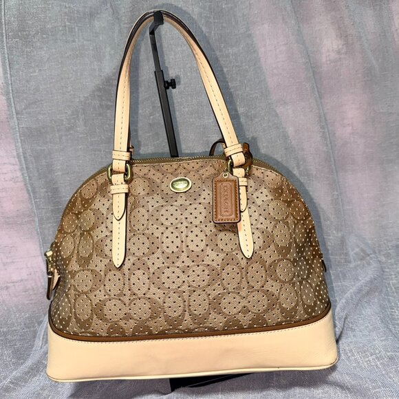 Coach Perforated Leather Satchel – Modern Elegance with Iconic Craftsmanship - Picture 1 of 8